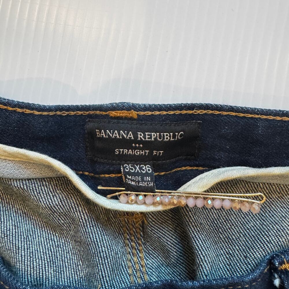 Banana Republic Straight Carpenter Jeans 35x36 Double Knee Utility Dark Big Tall - Picture 3 of 16
